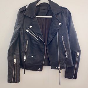 Classic Blank NYC Leather Motorcycle Jacket